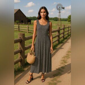 Croft Barrow Ditsy Floral Maxi Sleeveless Cottagecore Modest Soft Summer Spring